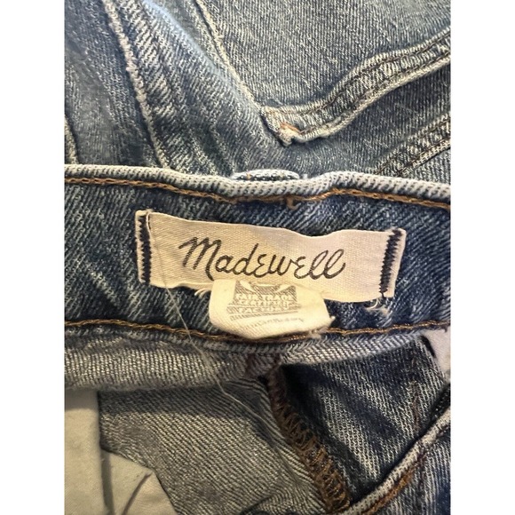 MADEWELL Womens Jeans HI-RISE SLIM BOYJEAN Medium Wash Raw Hem Sz 26 - Picture 3 of 5